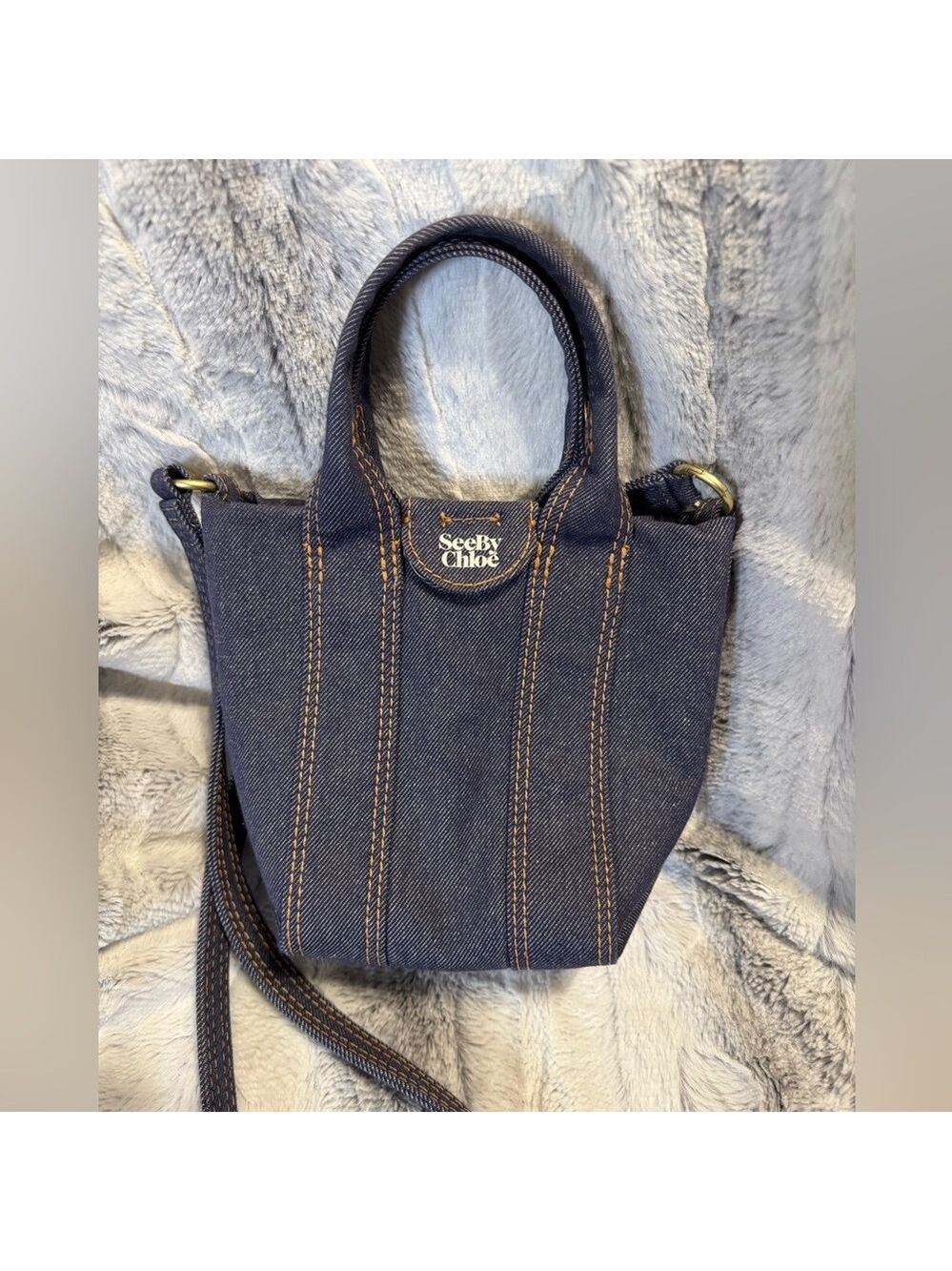See By Chloe’ -  Laetizia Denim Tote - Denim with Contrasting Stitching EUC